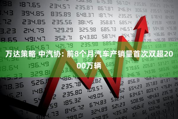 万达策略 中汽协: 前8个月汽车产销量首次双超2000万辆